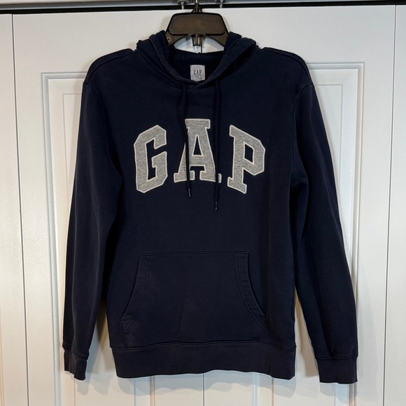 GAP Men's Dark Blue Hoodie with Logo XS - Picture 2 of 7